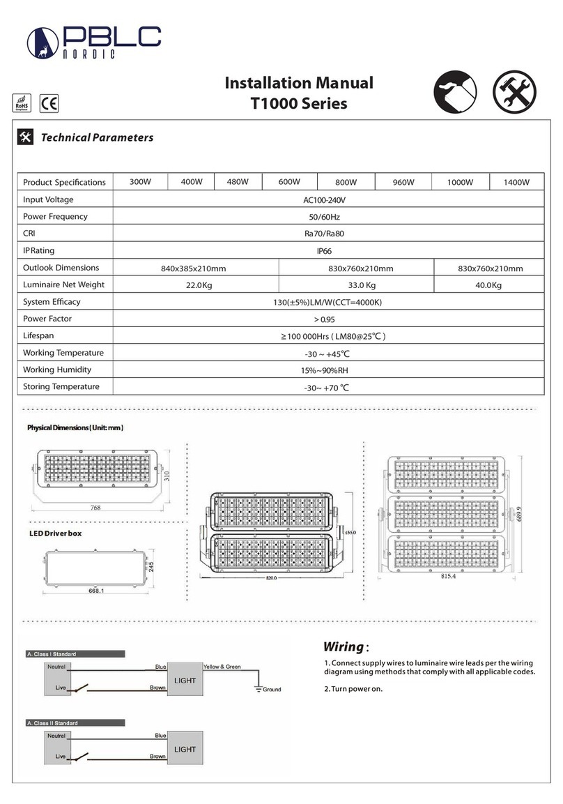 PBLC NORDIC T1000 Series installation manual