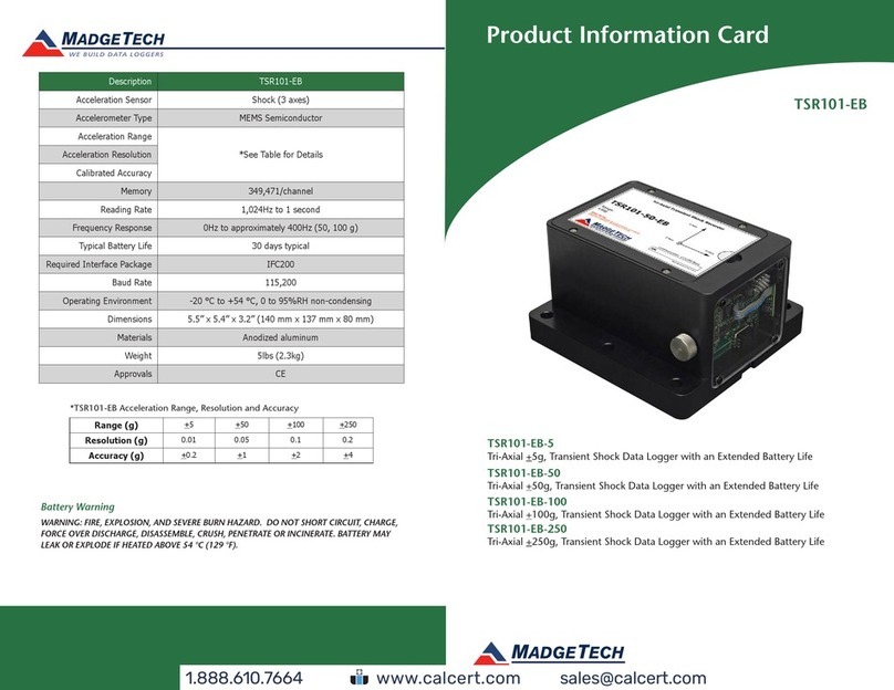 MadgeTech TSR101-EB Product Information Card