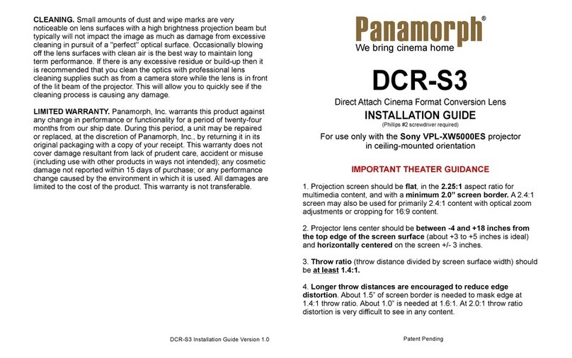 Panamorph DCR-S3 installation guide