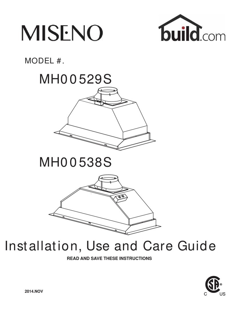 build MISENO MH00529S Installation, use and care guide