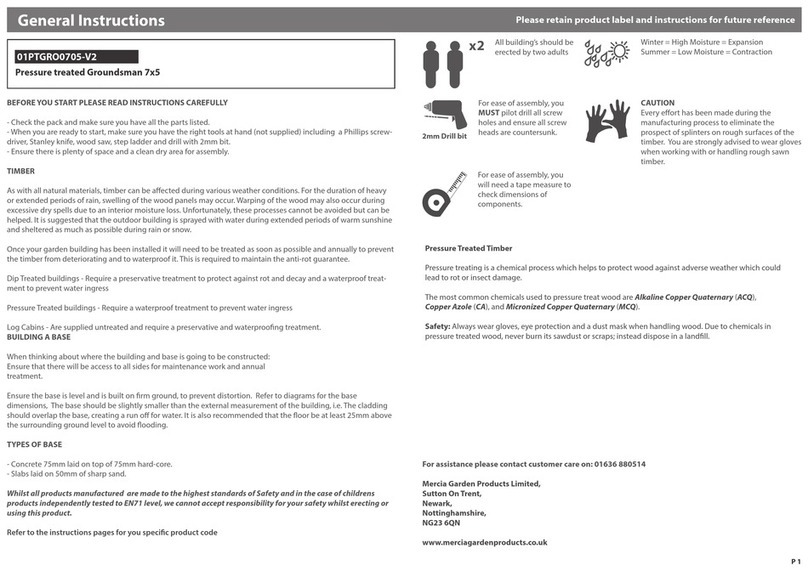 Mercia Garden Products 01PTGRO0705-V2 General instructions
