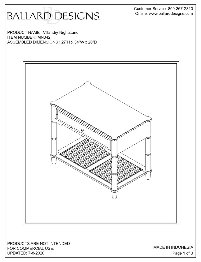 Ballard Designs Villandry MN042 User manual Ballard Designs Villandry MN042 User manual