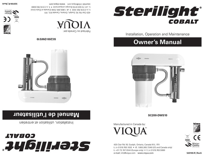 Viqua Sterilight Cobalt SC200-DWS10 owner's manual