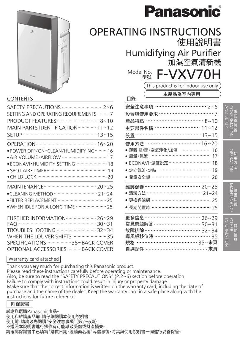 Panasonic F-VXV70H operating instructions