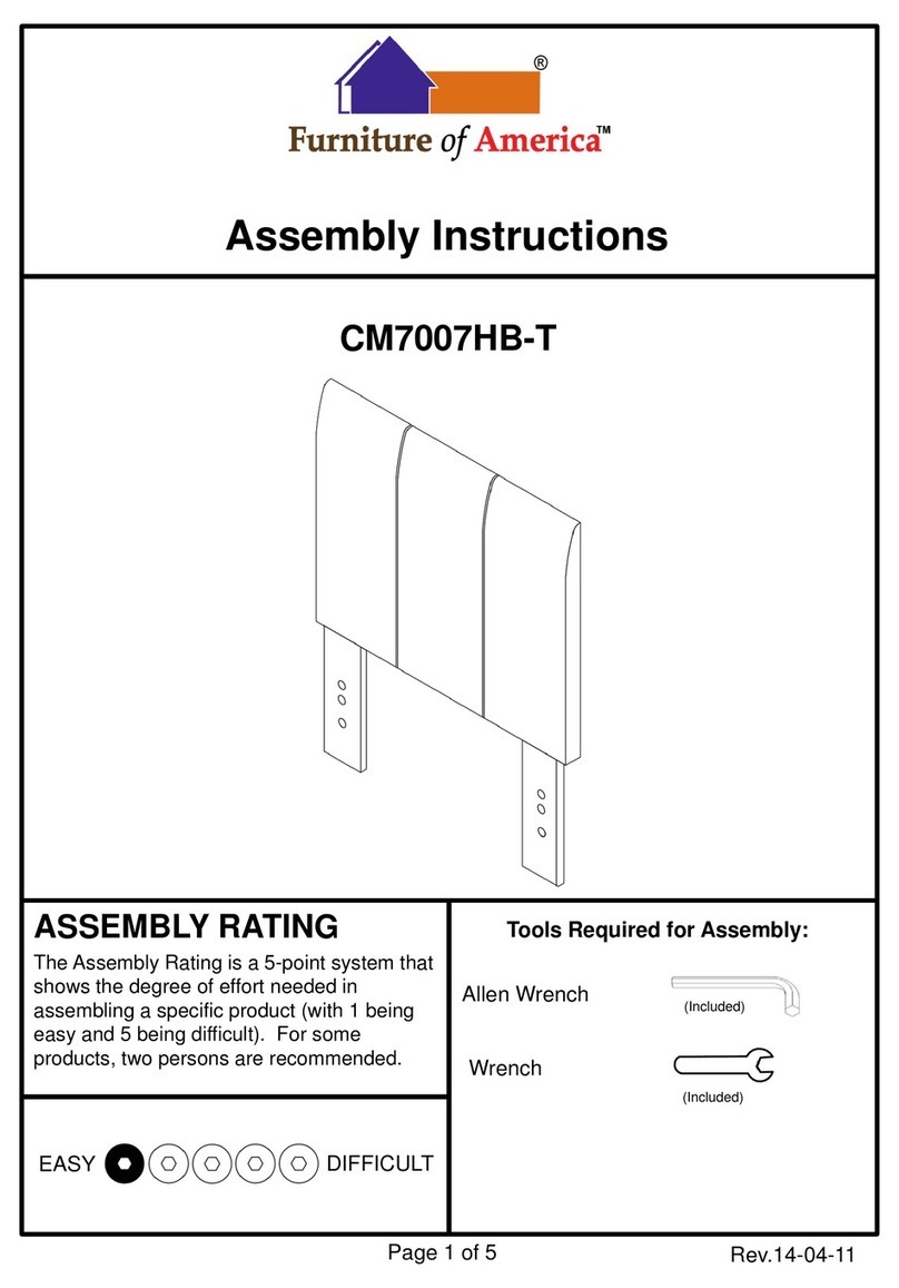 Furniture of America CM7007HB-T Assembly instructions Furniture of America CM7007HB-T Assembly instructions