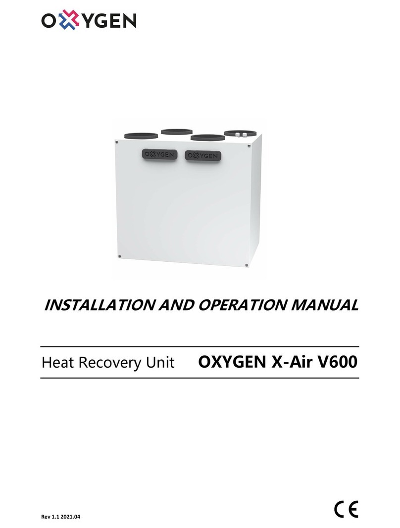 Oxygen X-Air V600 Installation and operation manual