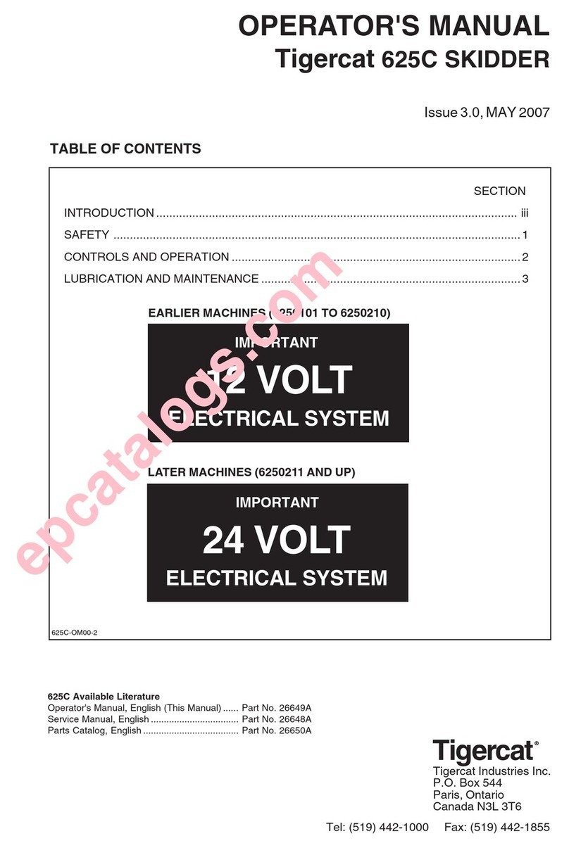 Tigercat 625C Operator's manual