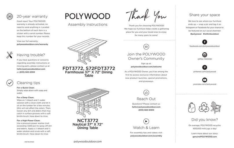 Polywood S72FDT3772 User manual