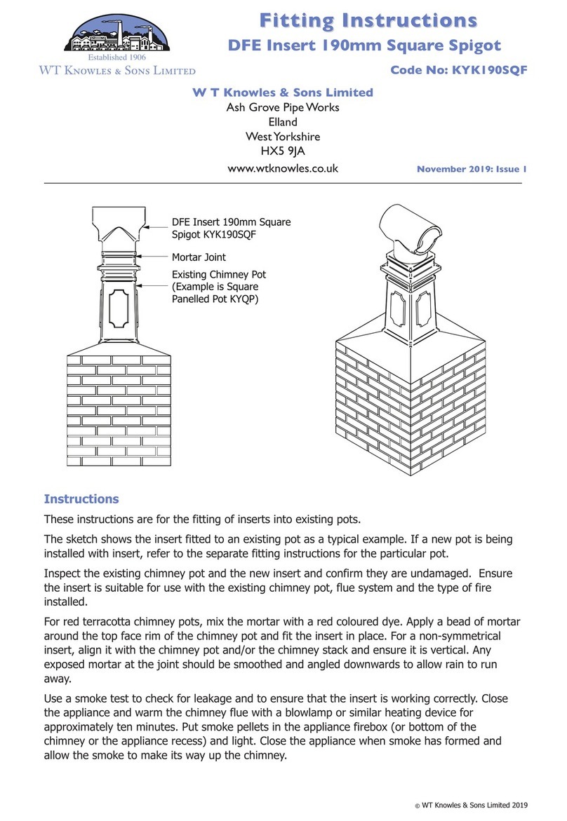 WT Knowles & Sons KYK190SQF Fitting instructions