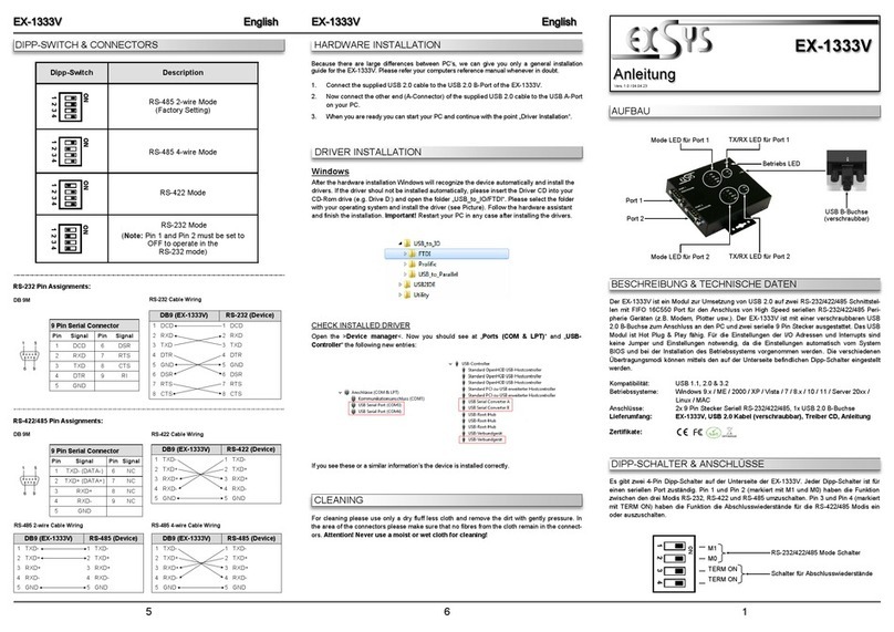 Exsys EX-1333V manual
