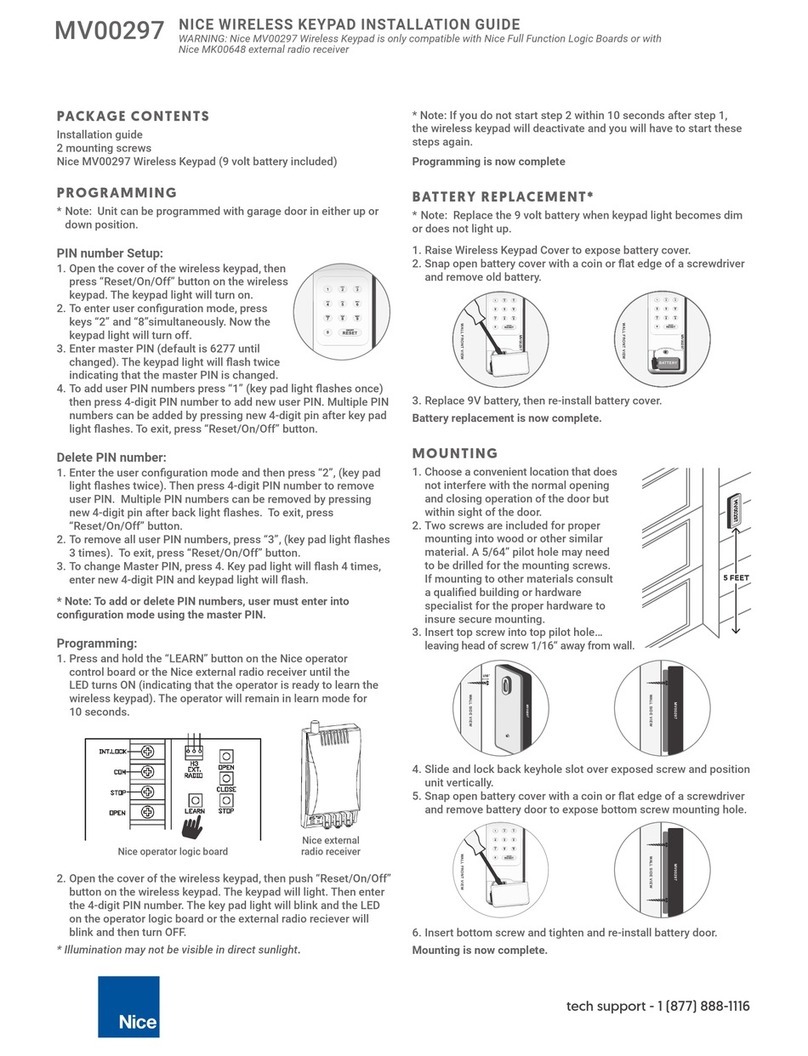 Nice MV00297 User manual