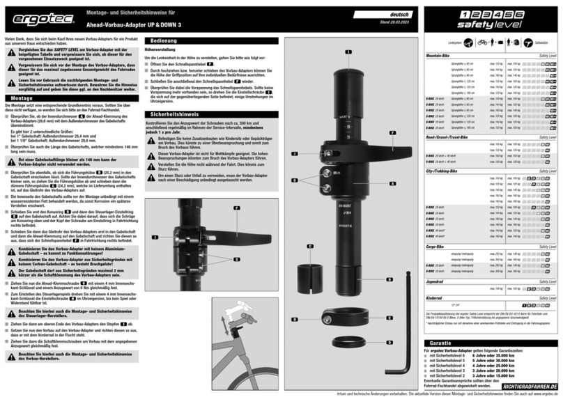 ERGOTEC UP & DOWN 3 Assembly and safety instructions ERGOTEC UP & DOWN 3 Assembly and safety instructions