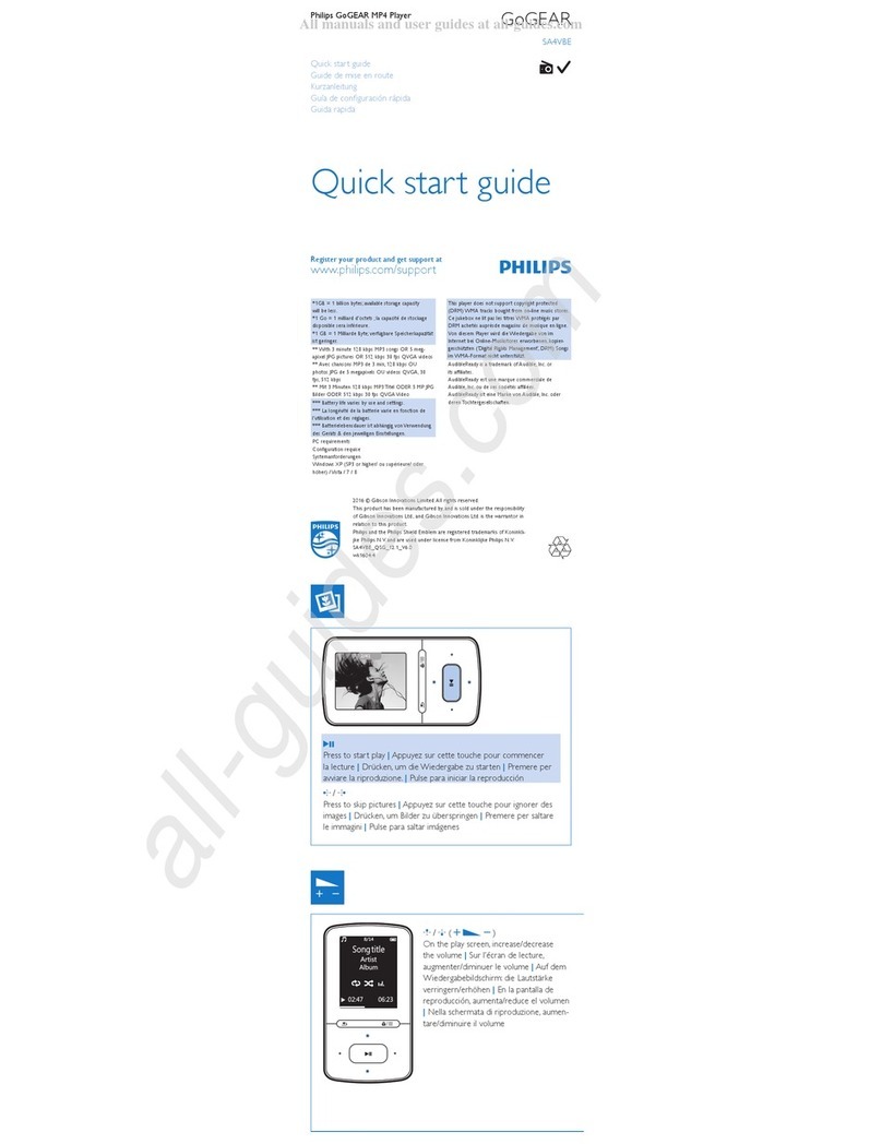 Philips GoGear SA4VBE User manual