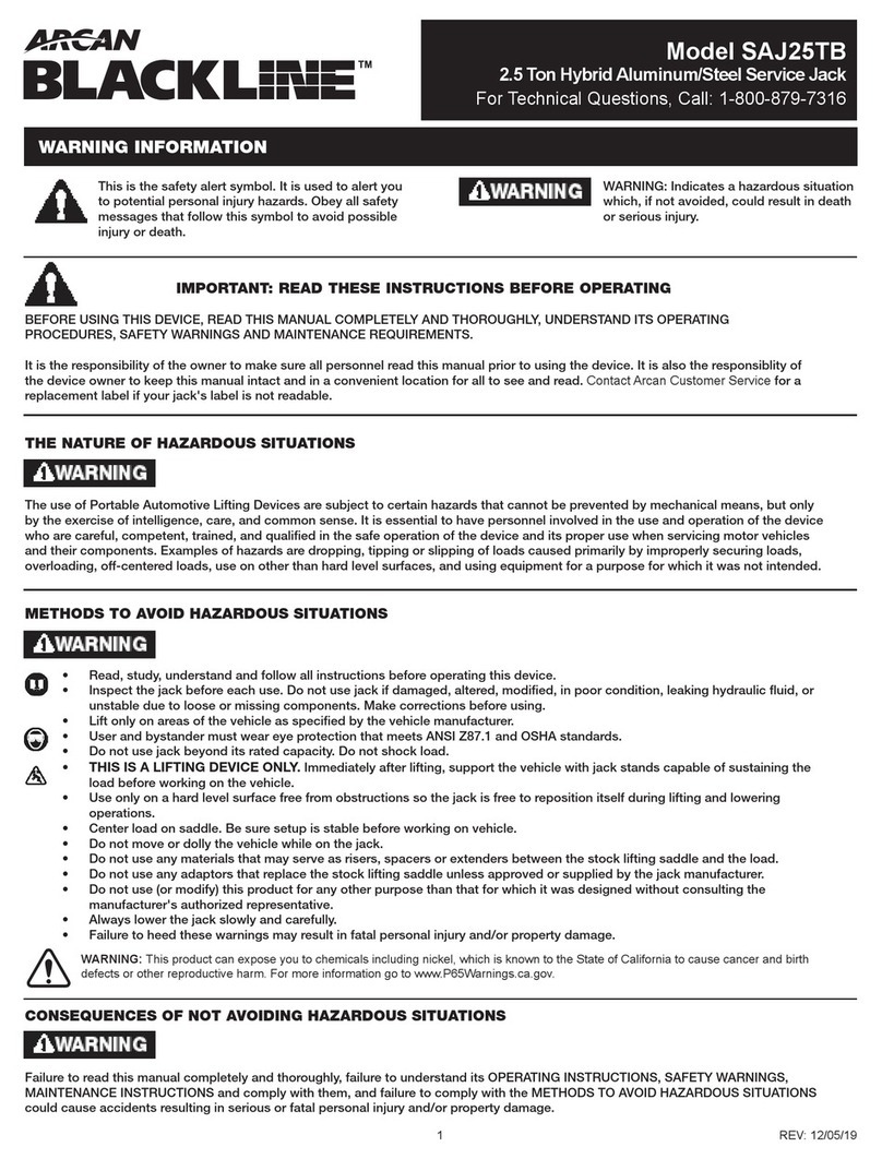 Arcan BLACKLINE SAJ25TB User manual