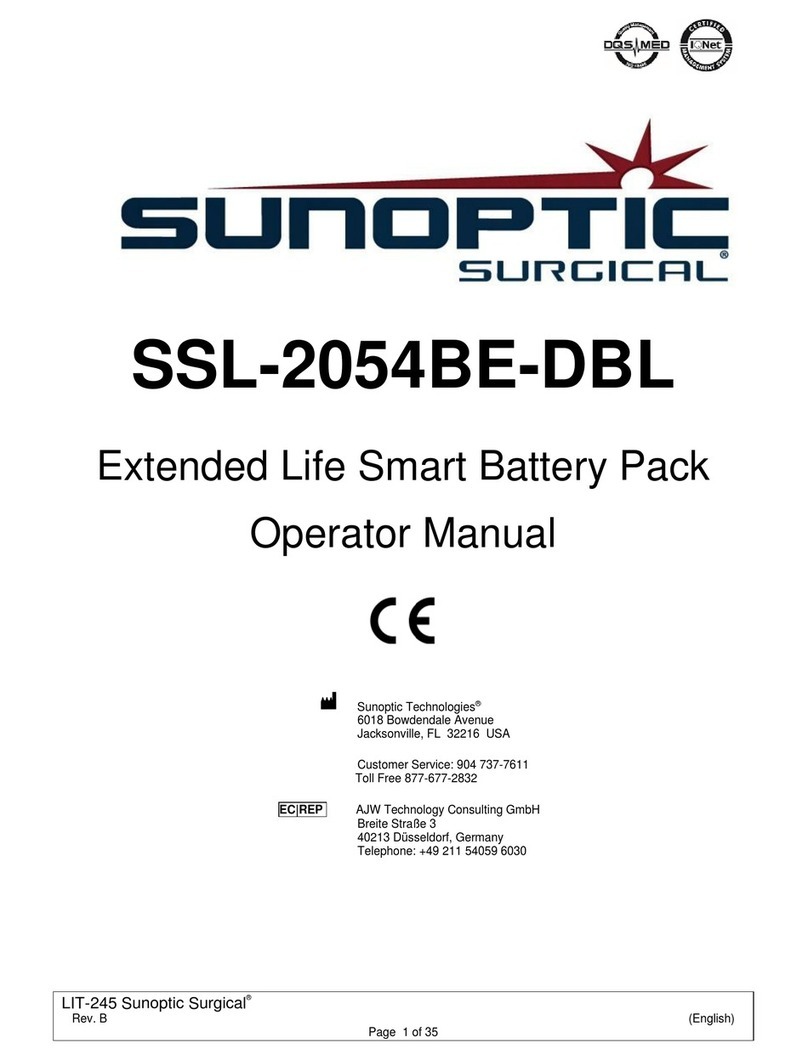 Sunoptic Surgical SSL-2054BE-DBL Operator's manual