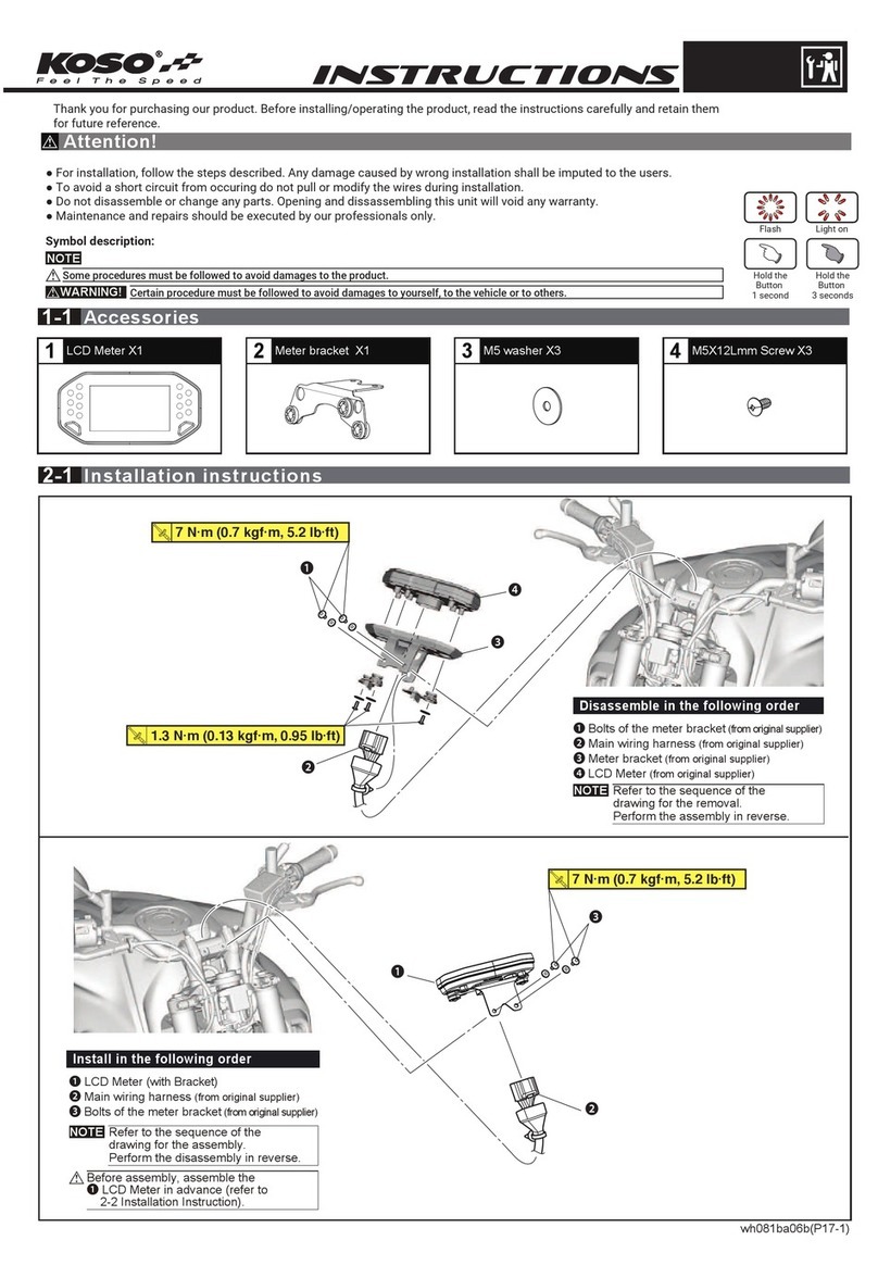 Koso MT-07A instructions