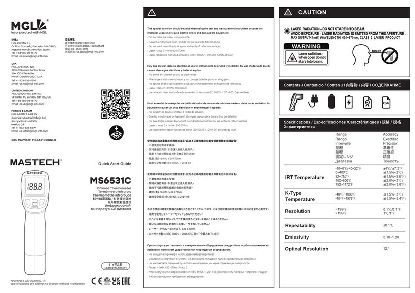Mgl MASTECH MS6531C quick start guide