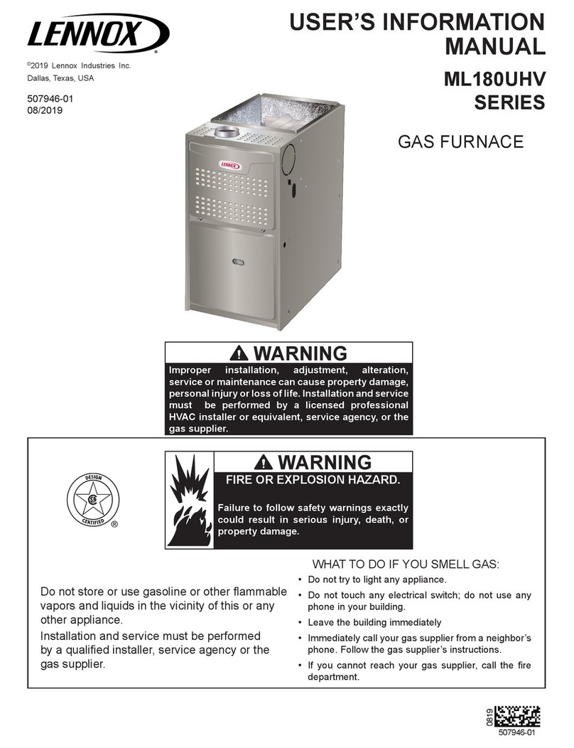 Lennox ML180UHV User's information manual