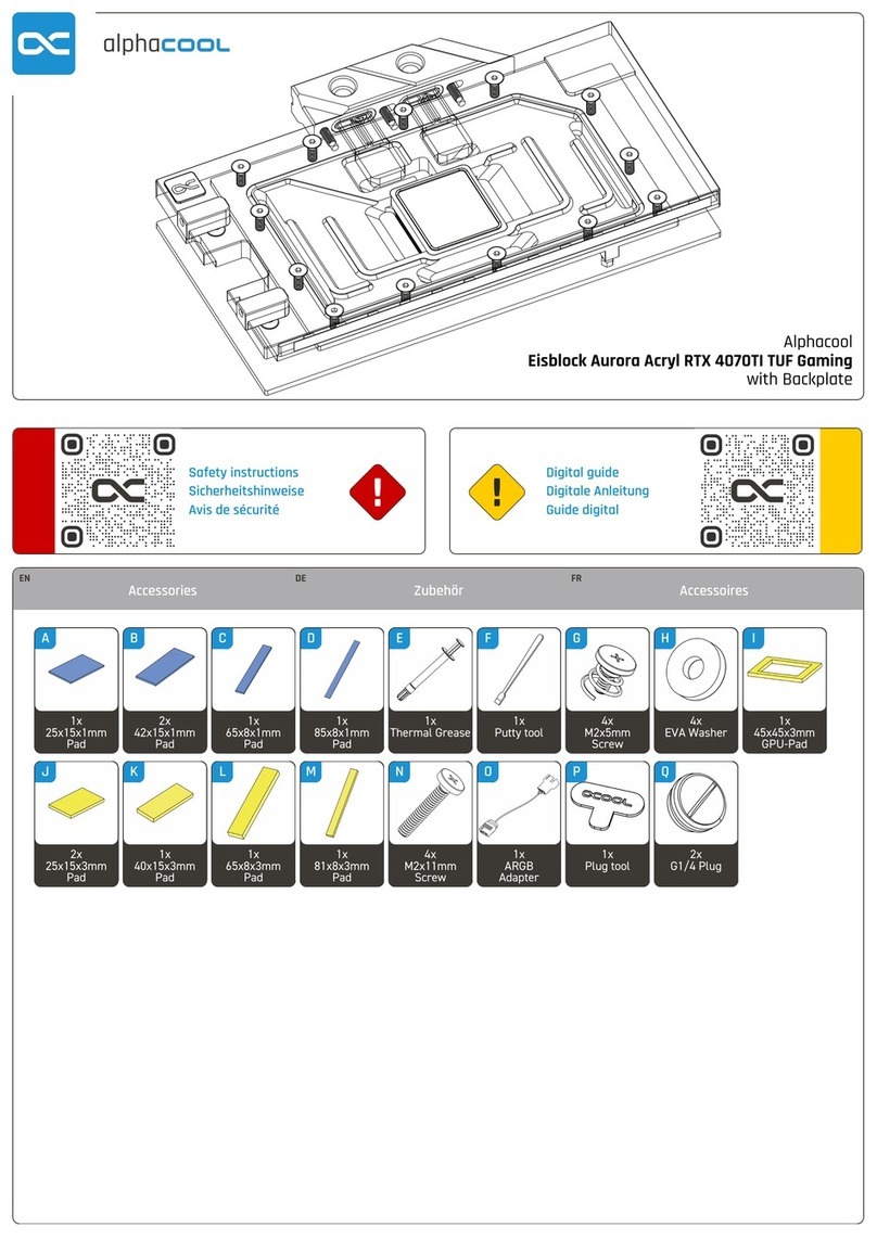 Alphacool Eisblock Aurora Acryl RTX 4070TI TUF Gaming User manual