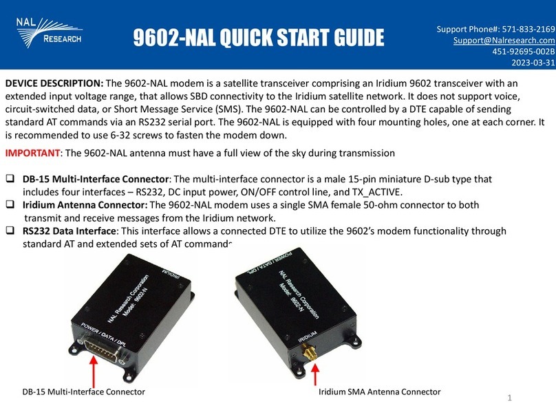 NAL RESEARCH CORPORATION 9602-NAL quick start guide