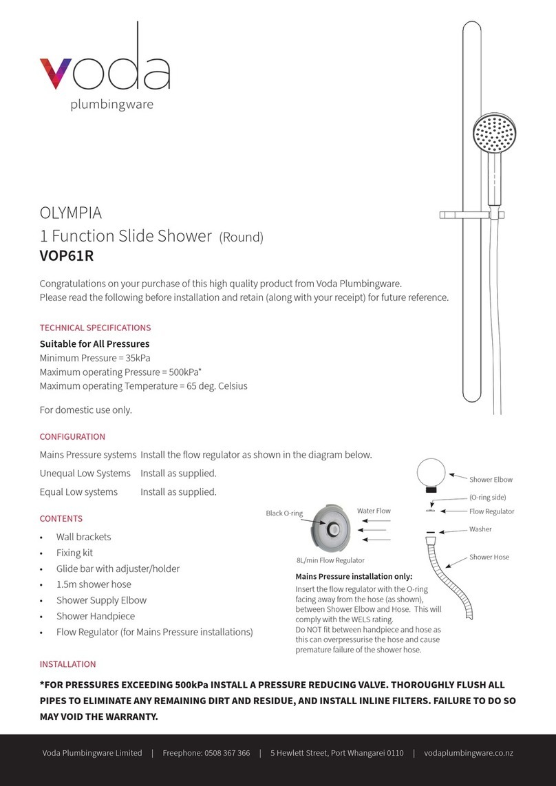 Voda Plumbingware OLYMPIA VOP61R instructions Voda Plumbingware OLYMPIA VOP61R instructions