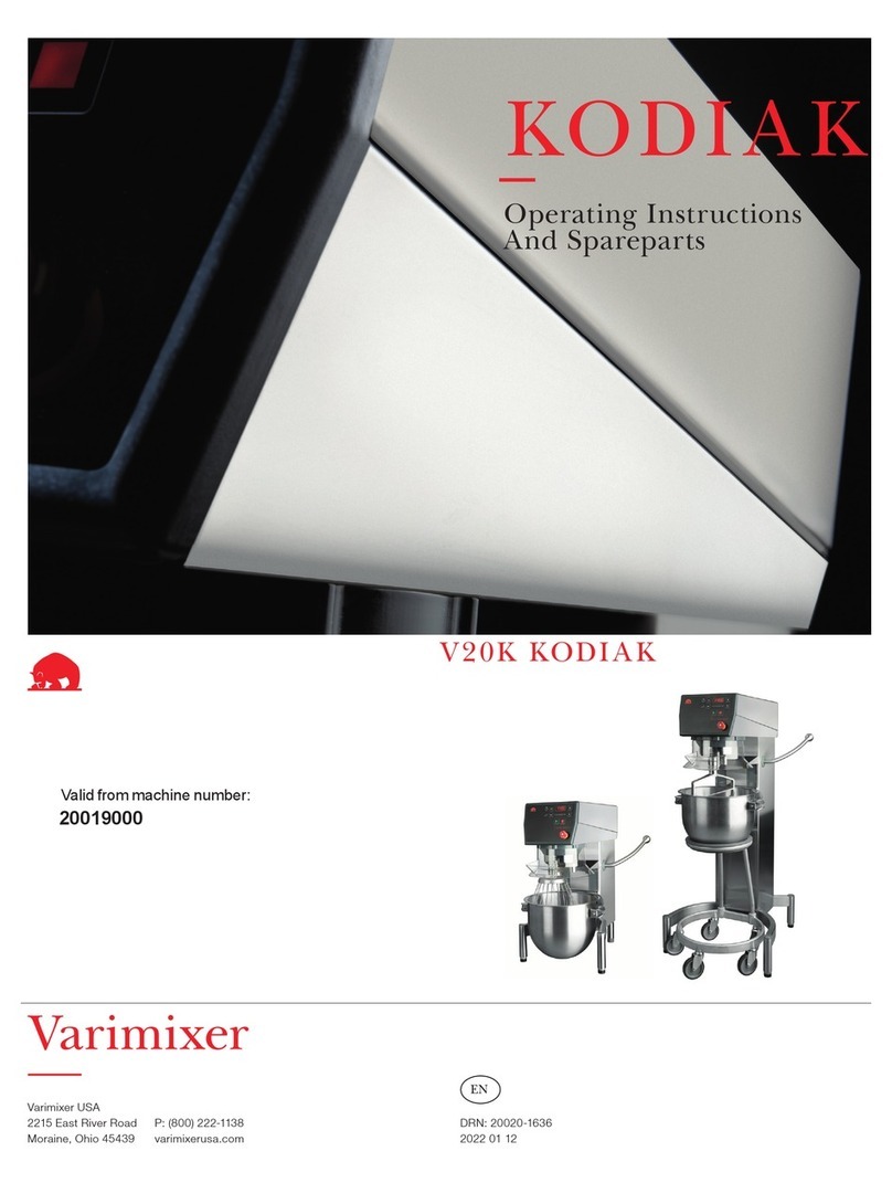 Varimixer KODIAK V20KT Operating instructions and spare parts lists