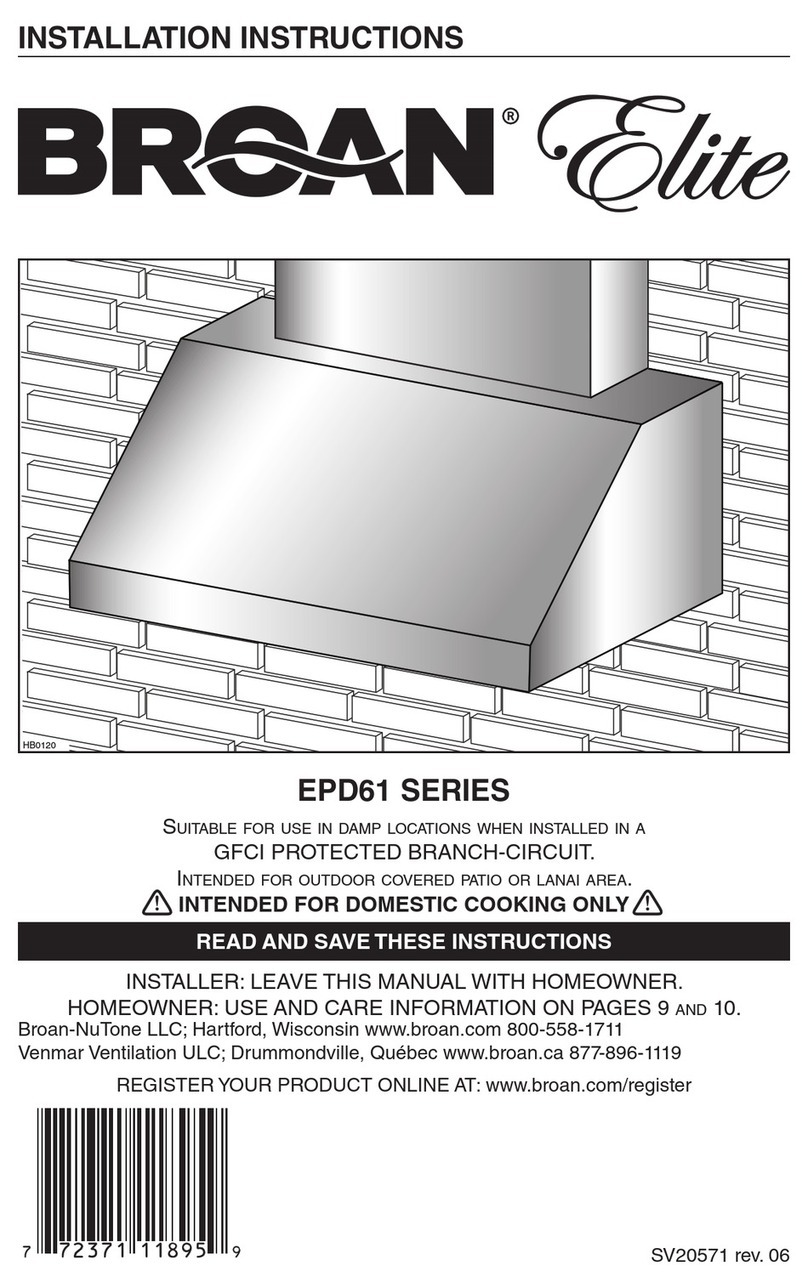 Broan Elite EPD6136SS User manual
