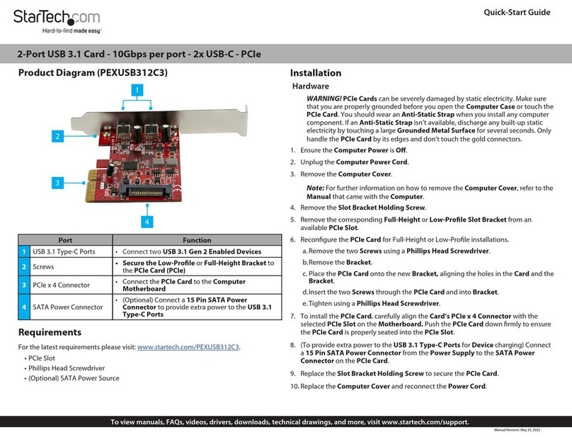 StarTech.com PEXUSB312C3 User manual