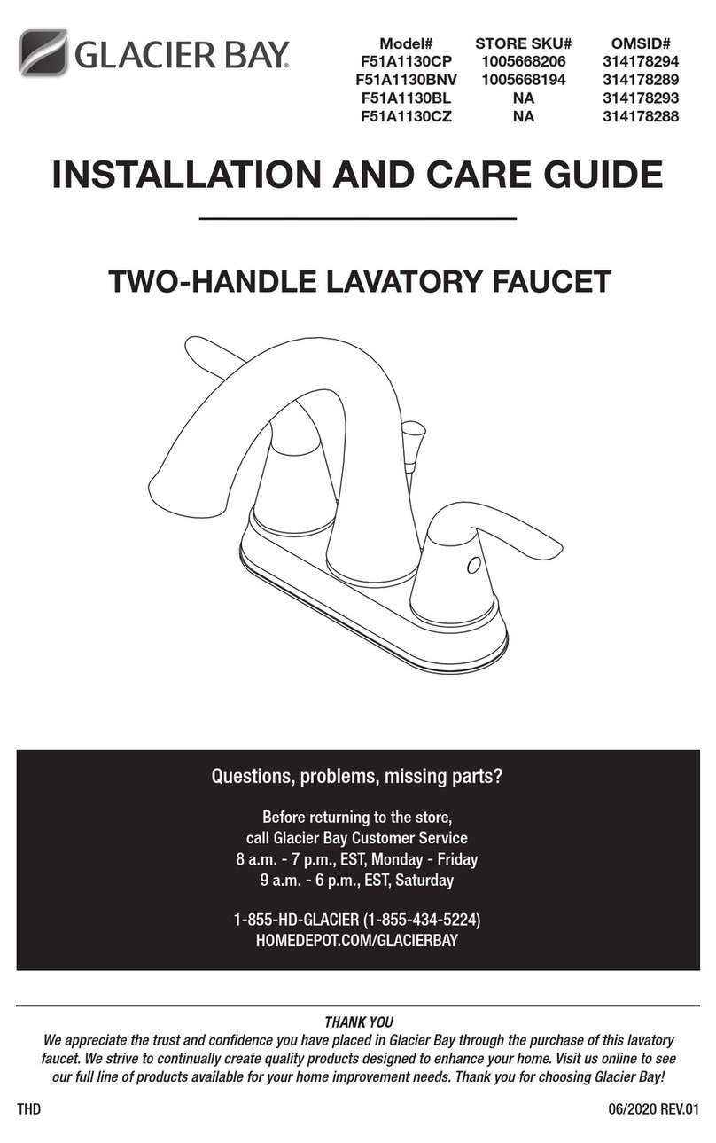 Glacier bay F51A1130CP Installation and care guide Glacier bay F51A1130CP Installation and care guide