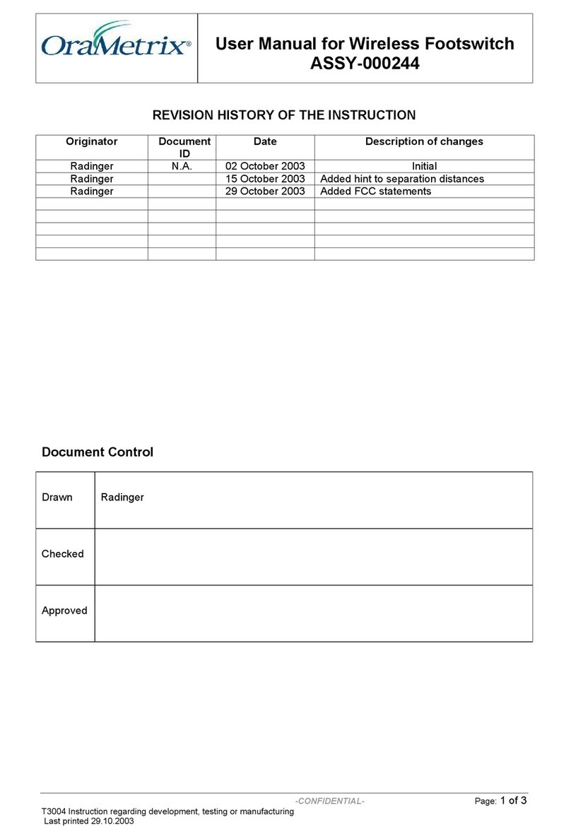 OraMetrix ASSY-000244 user manual