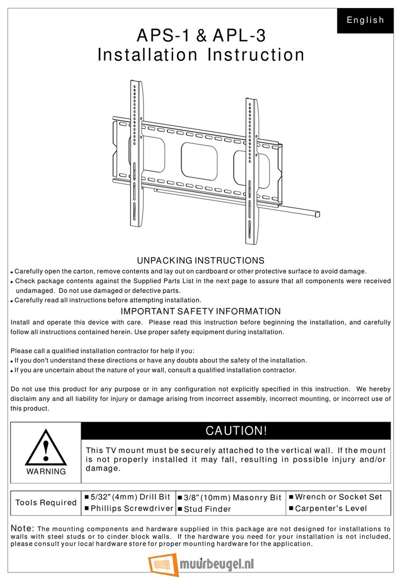 Muurbeugel APS-1 User manual
