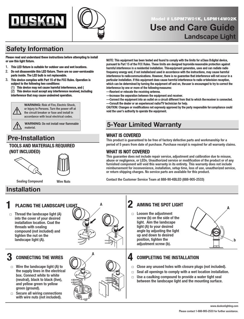 DUSKON LSPM7W01K Use and care guide