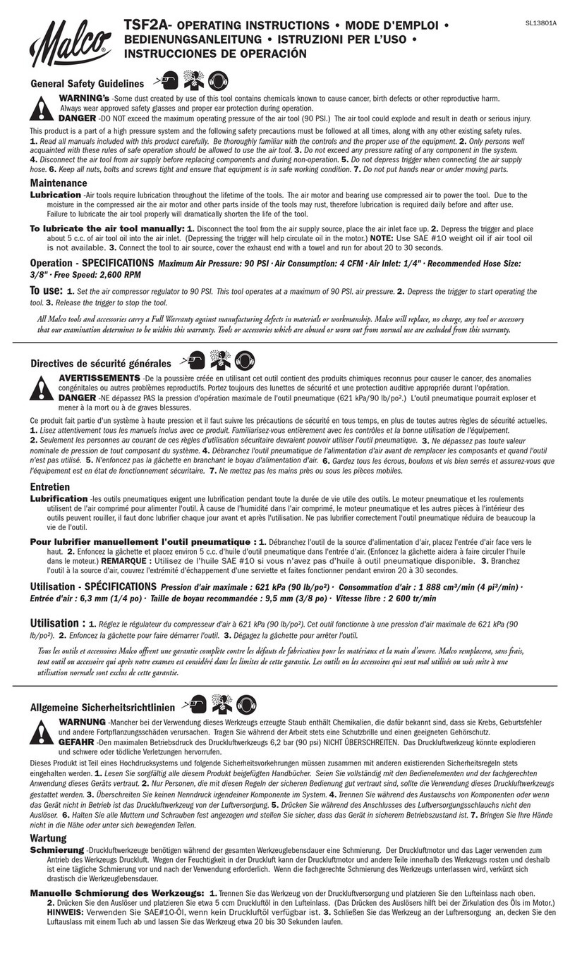 Malco TSF2A User manual