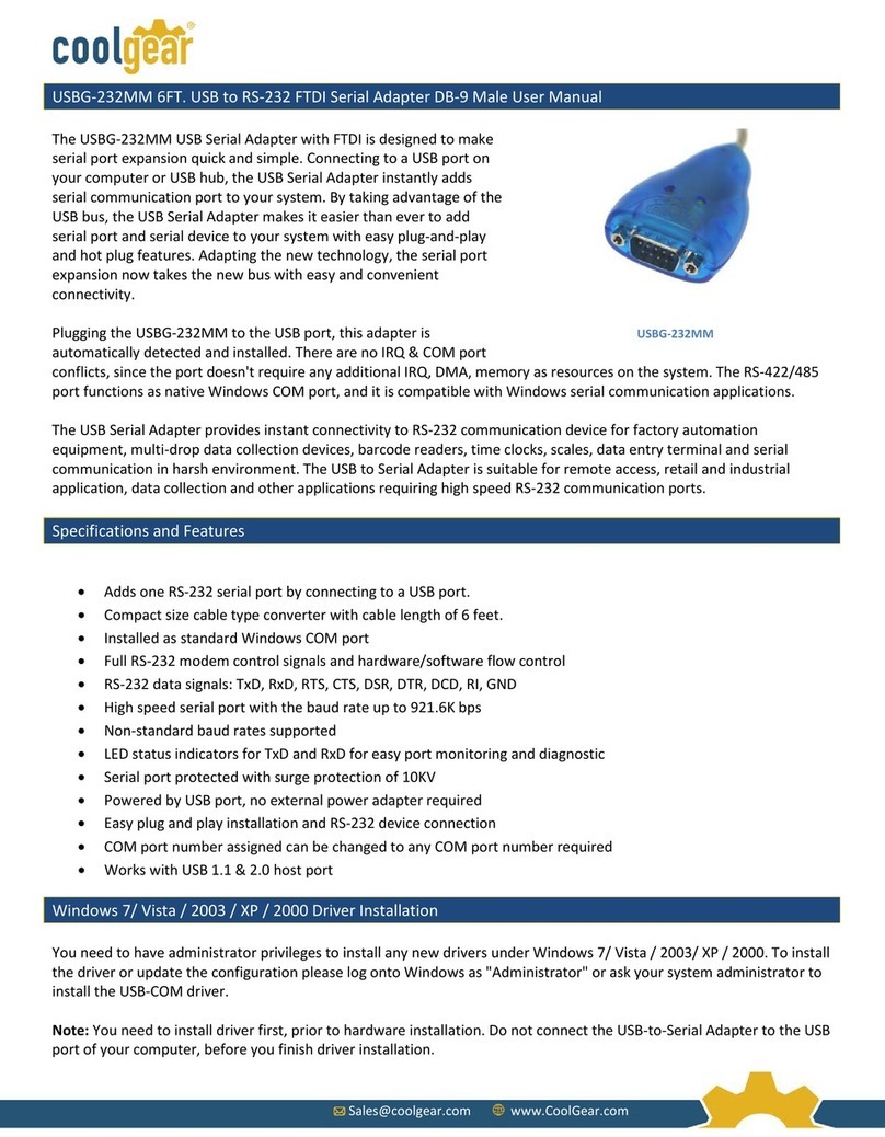 CoolGear USBG-232MM User manual