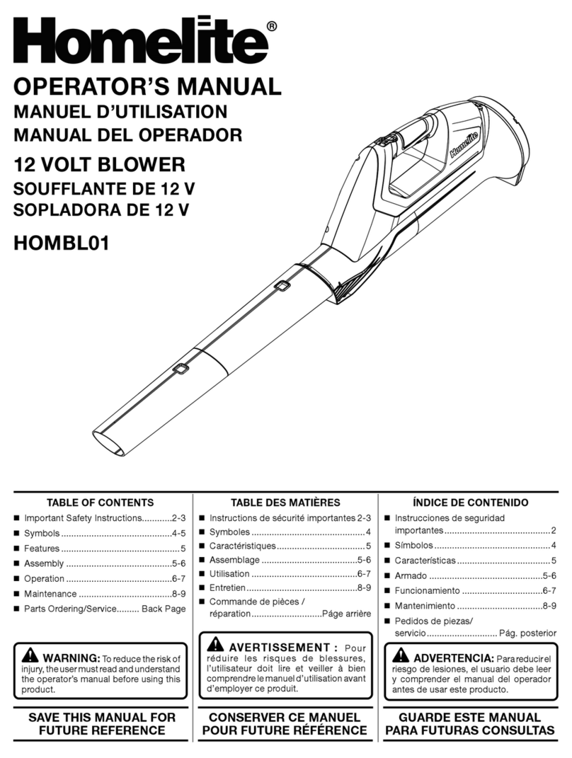Homelite HOMBL01 User manual