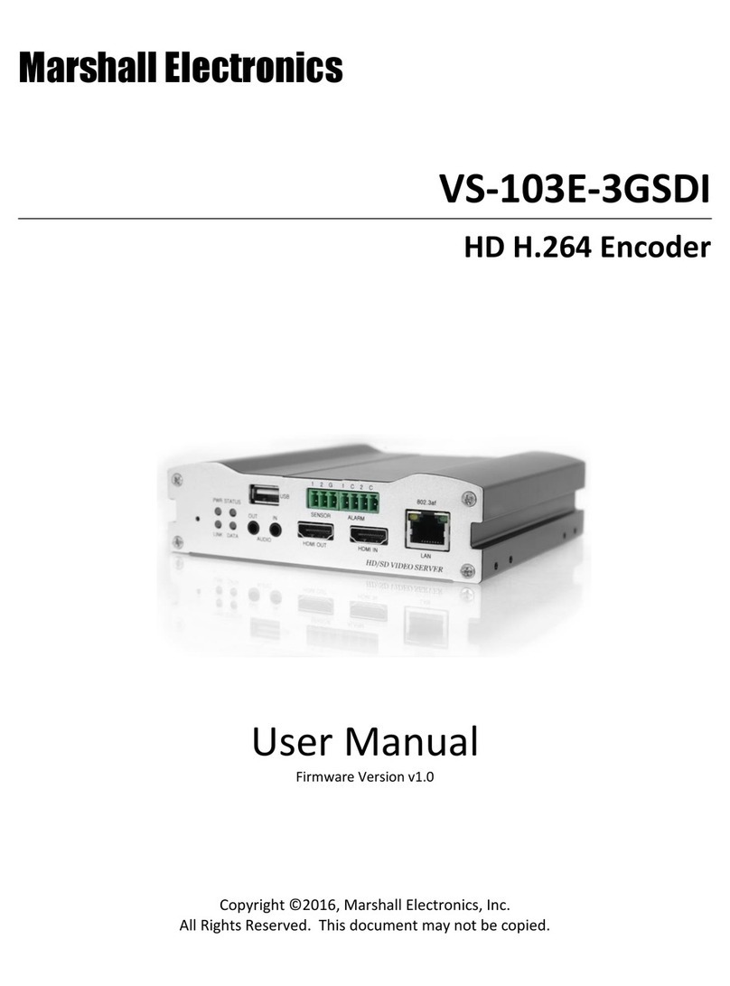 Marshall Electronics VS-103E-3GSDI user manual Marshall Electronics VS-103E-3GSDI user manual