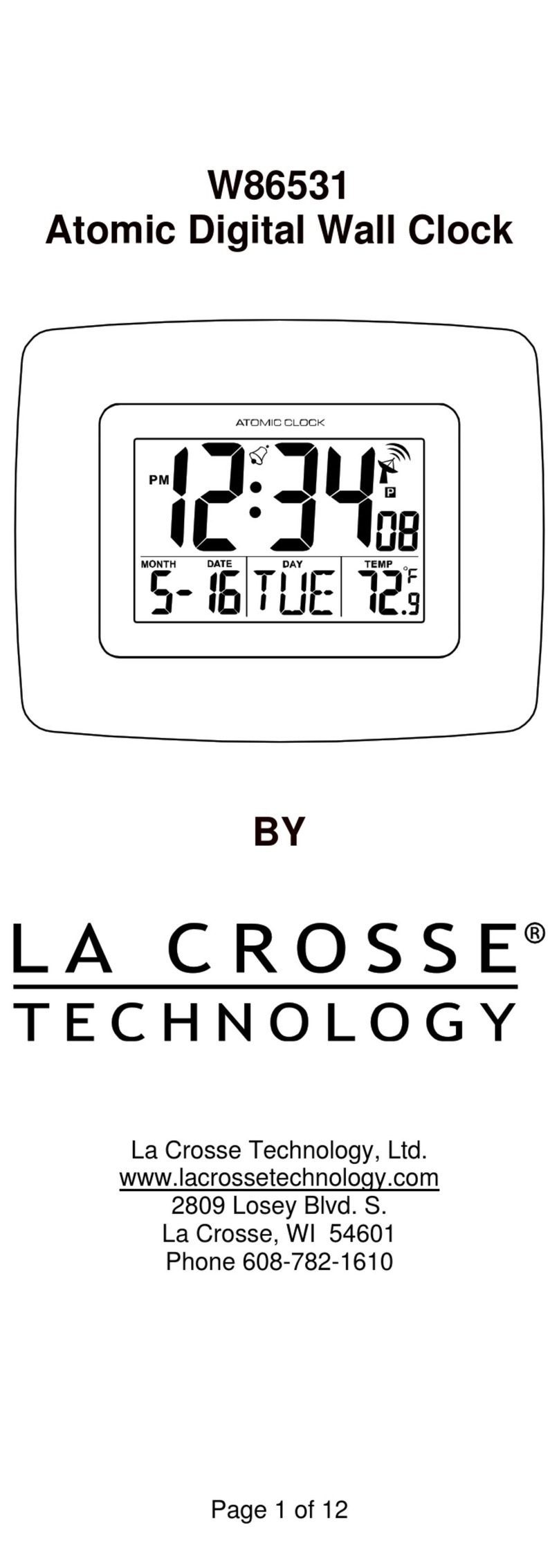 La Crosse Technology W86531 owner's manual