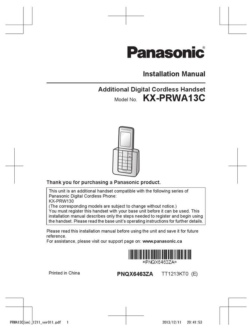 Panasonic KX-PRWA13C installation manual