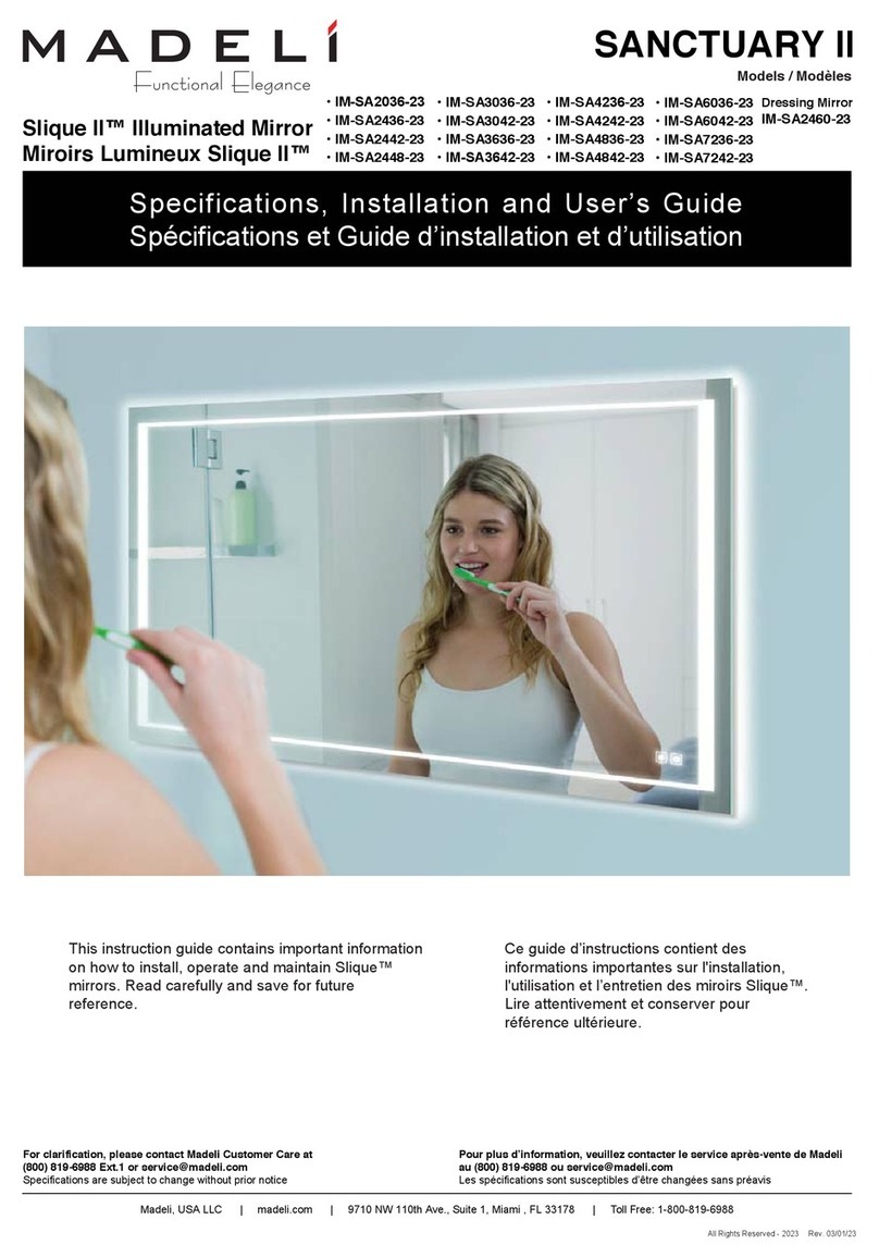 Madeli Slique II SANCTUARY II Specifications, Installation and User’s Guide