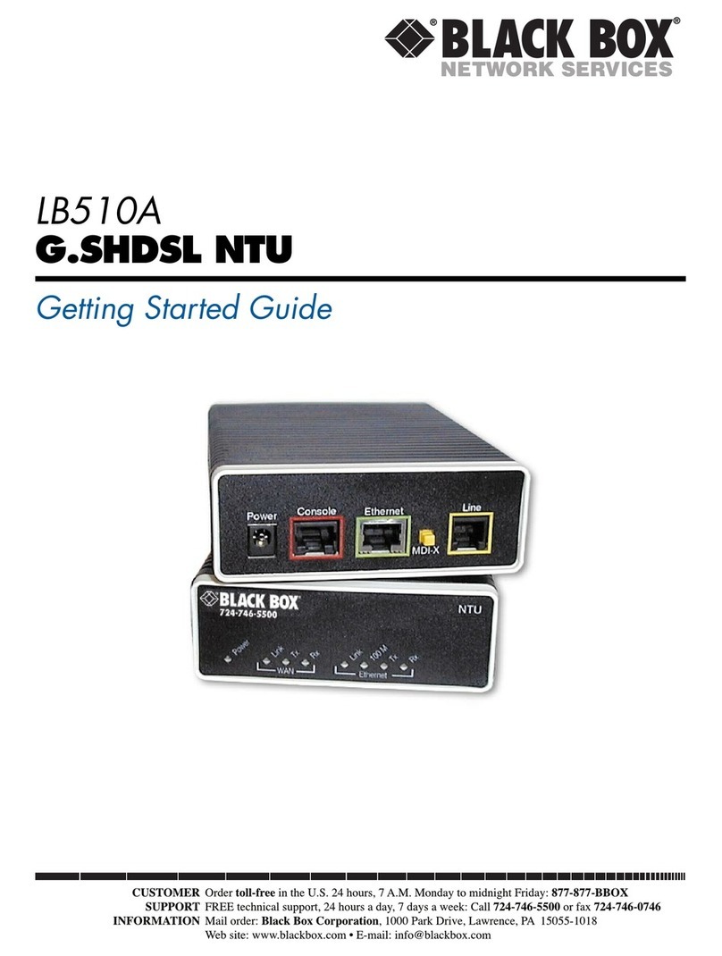 Black Box G.SHDSL NTU LB510A Getting started guide Black Box G.SHDSL NTU LB510A Getting started guide