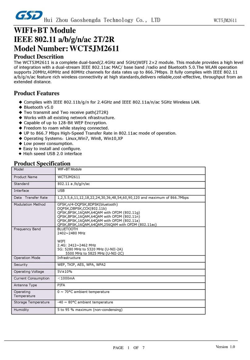 GSD WCT5JM2611 User manual