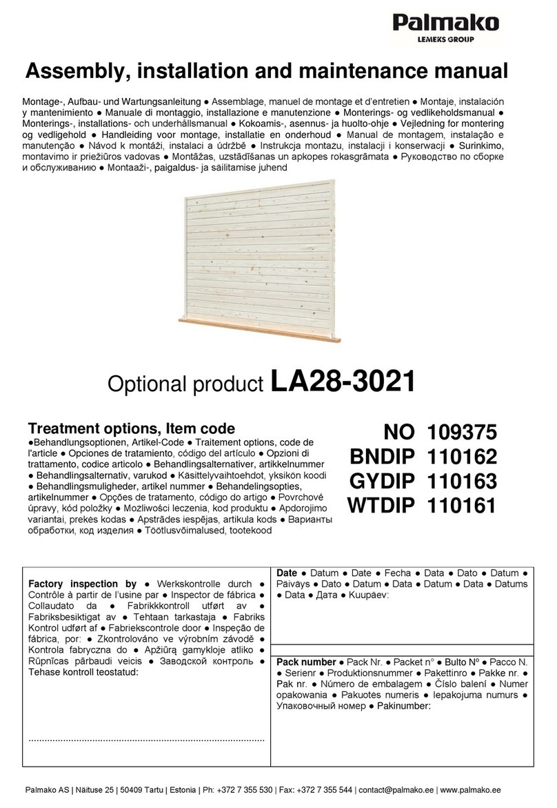 Lemeks Palmako LA28-3021 Assembly, installation and maintenance manual