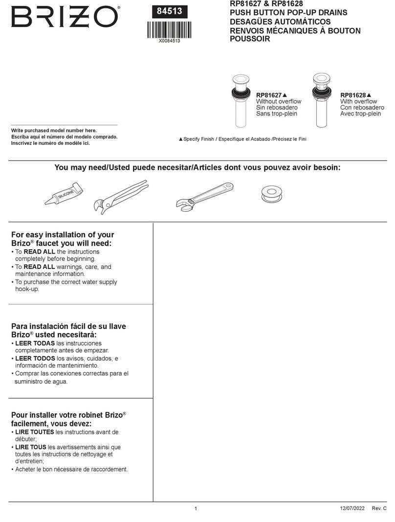 Brizo RP81628 User manual