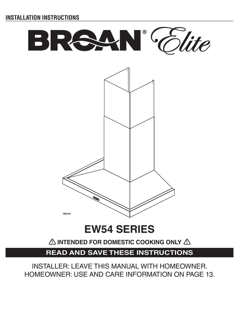 Broan Elite EW54000 Series User manual