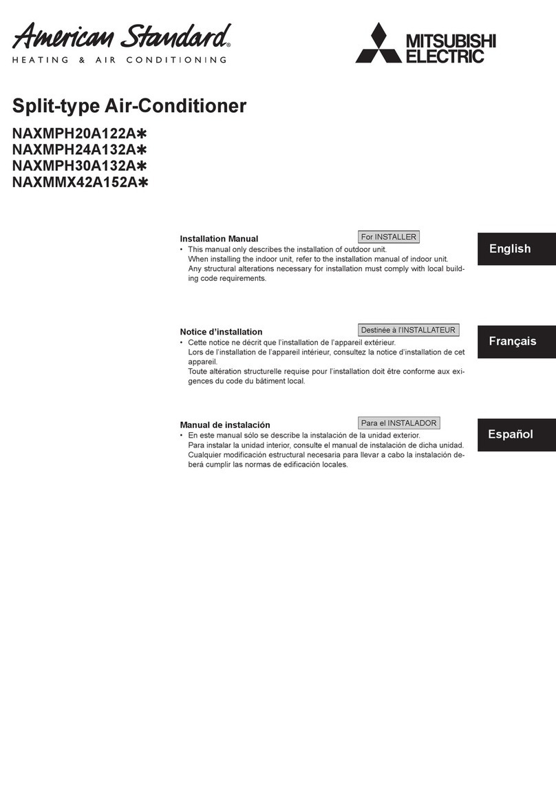 Mitsubishi Electric American Standard NAXMPH20A122A Series User manual