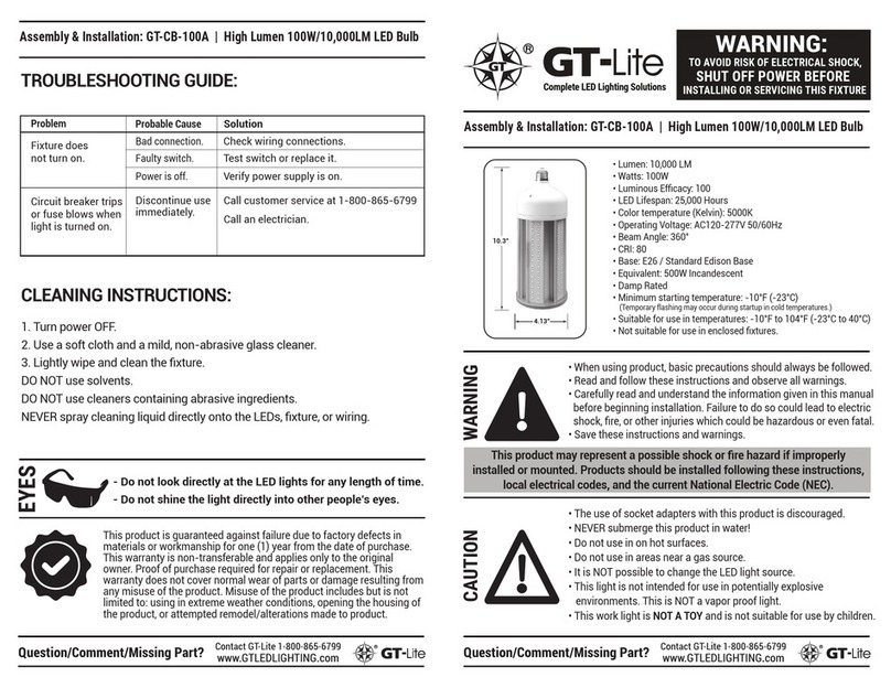 GT-Lite GT-CB-100A User manual