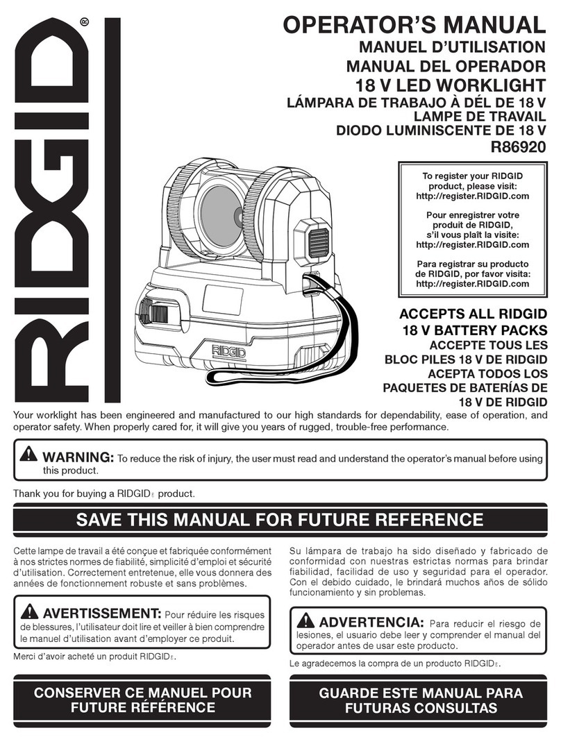RIDGID R86920 User manual