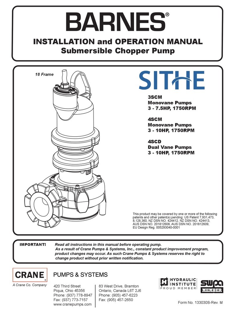 Crane BARNES SITHE 3SCM Installation and operation manual