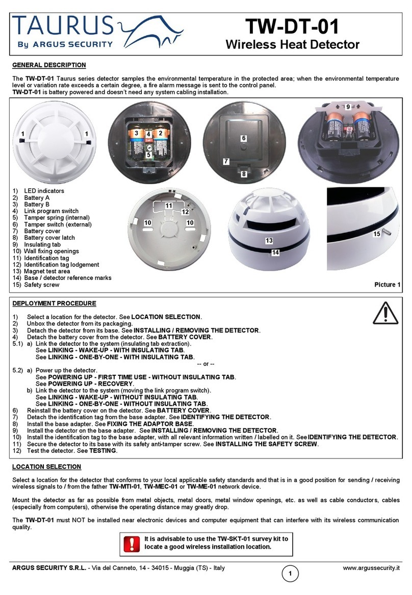 Argus Security TAURUS TW-DT-01 user manual