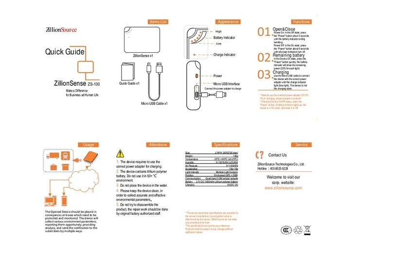 ZillionSource ZillionSense ZS-100 quick guide